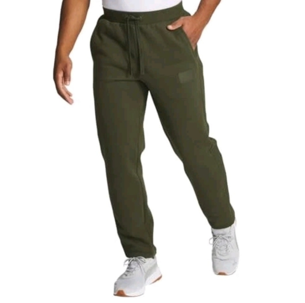 SALE! PUMA Men's Fleece Tapered Leg Elastic Waistband Jogger, Olive Green, S EUC